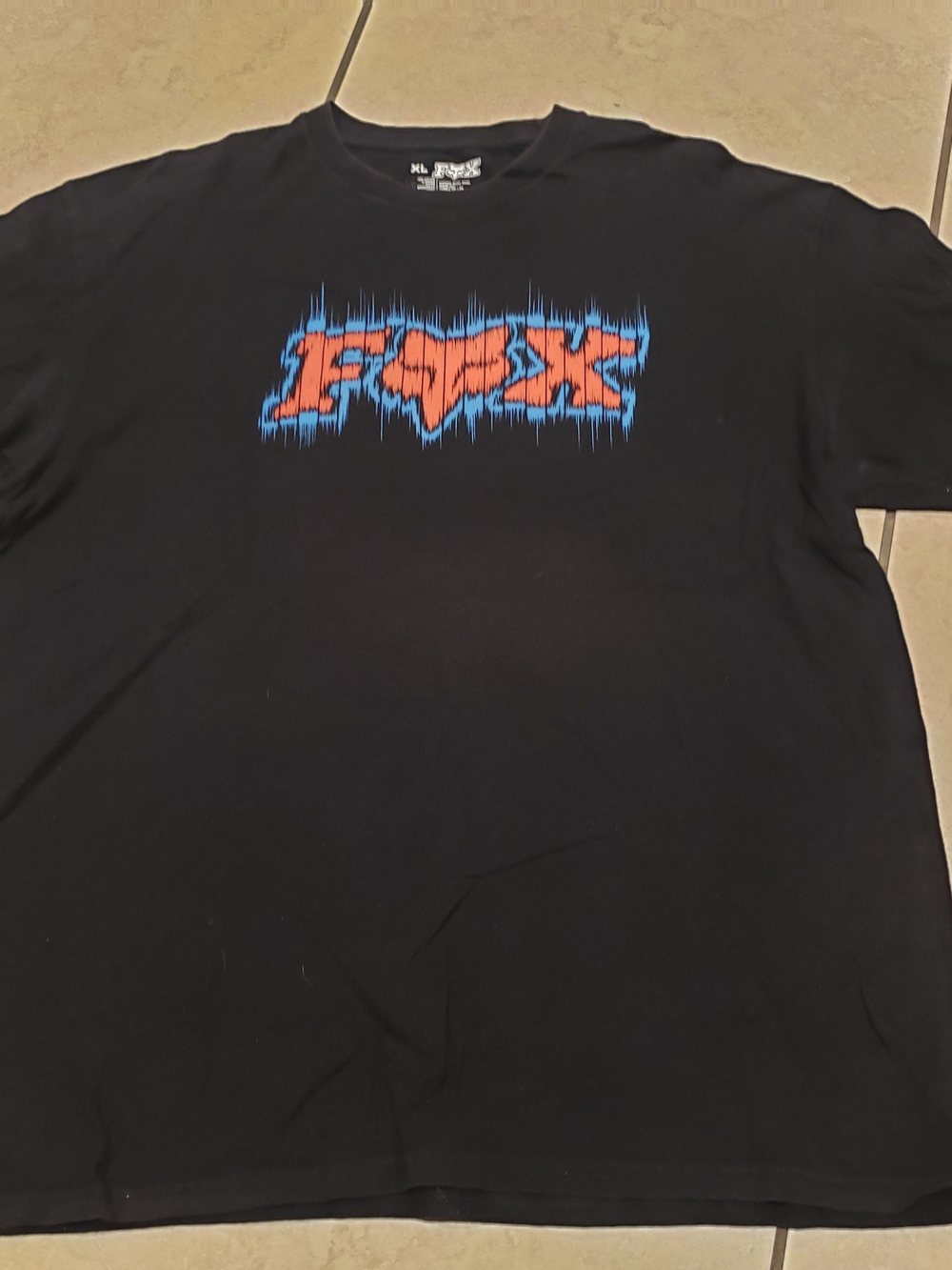 Fox Black Tee with Orange and Blue Logo